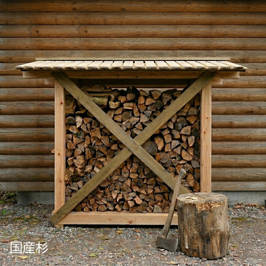 マキ小屋　国産材使用