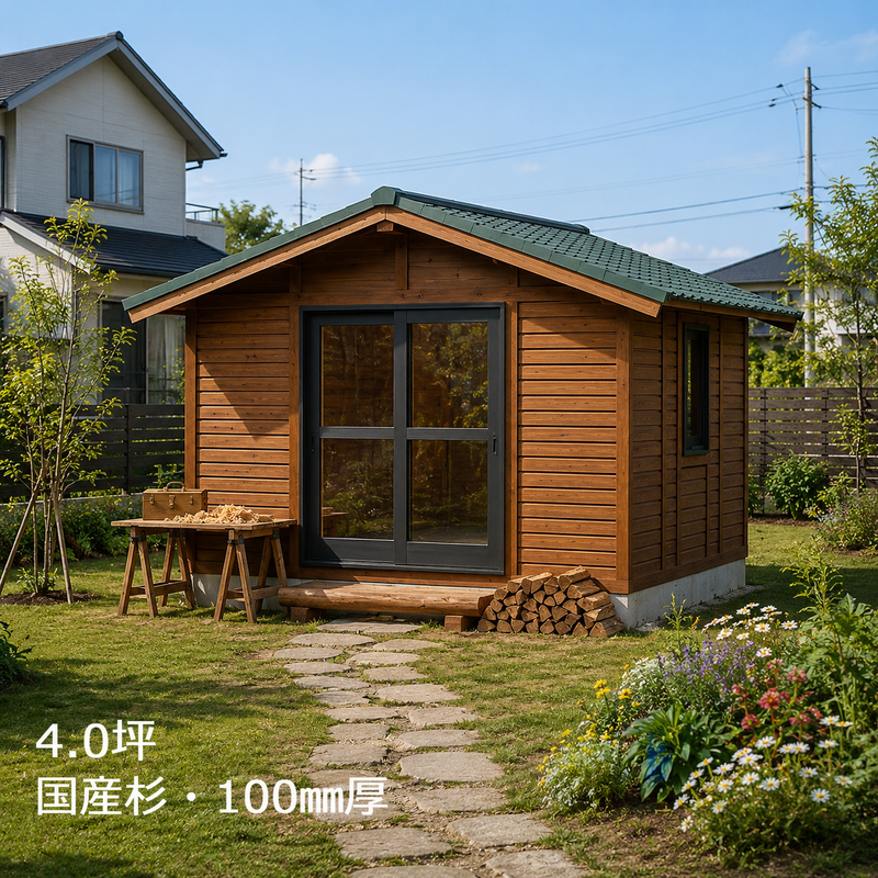 HH4-MM-BT ログハウスキット ログキットハウス 4坪 国産材使用