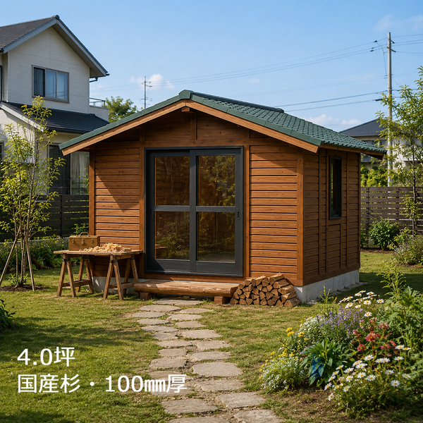 HH4-MM-BT ログハウスキット ログキットハウス 4坪 国産材使用