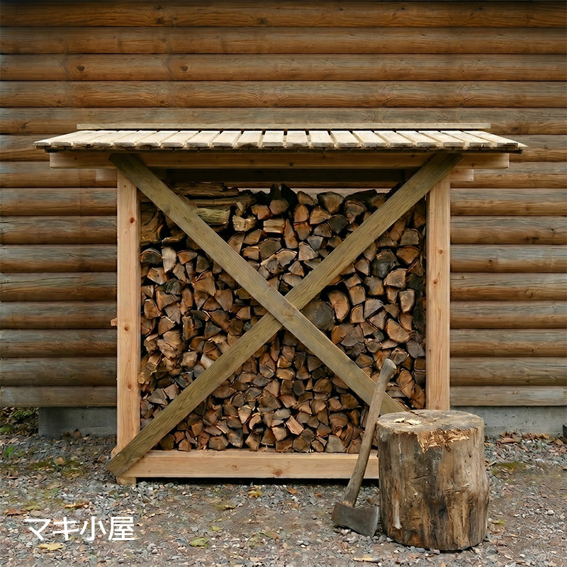 マキ小屋　国産材使用